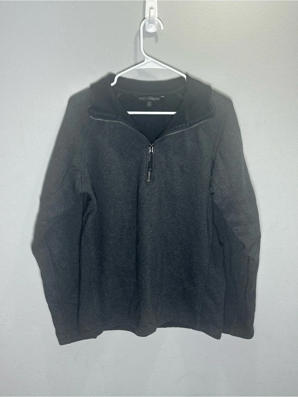 PACT Organic Men's Black Half-Zip Sweater